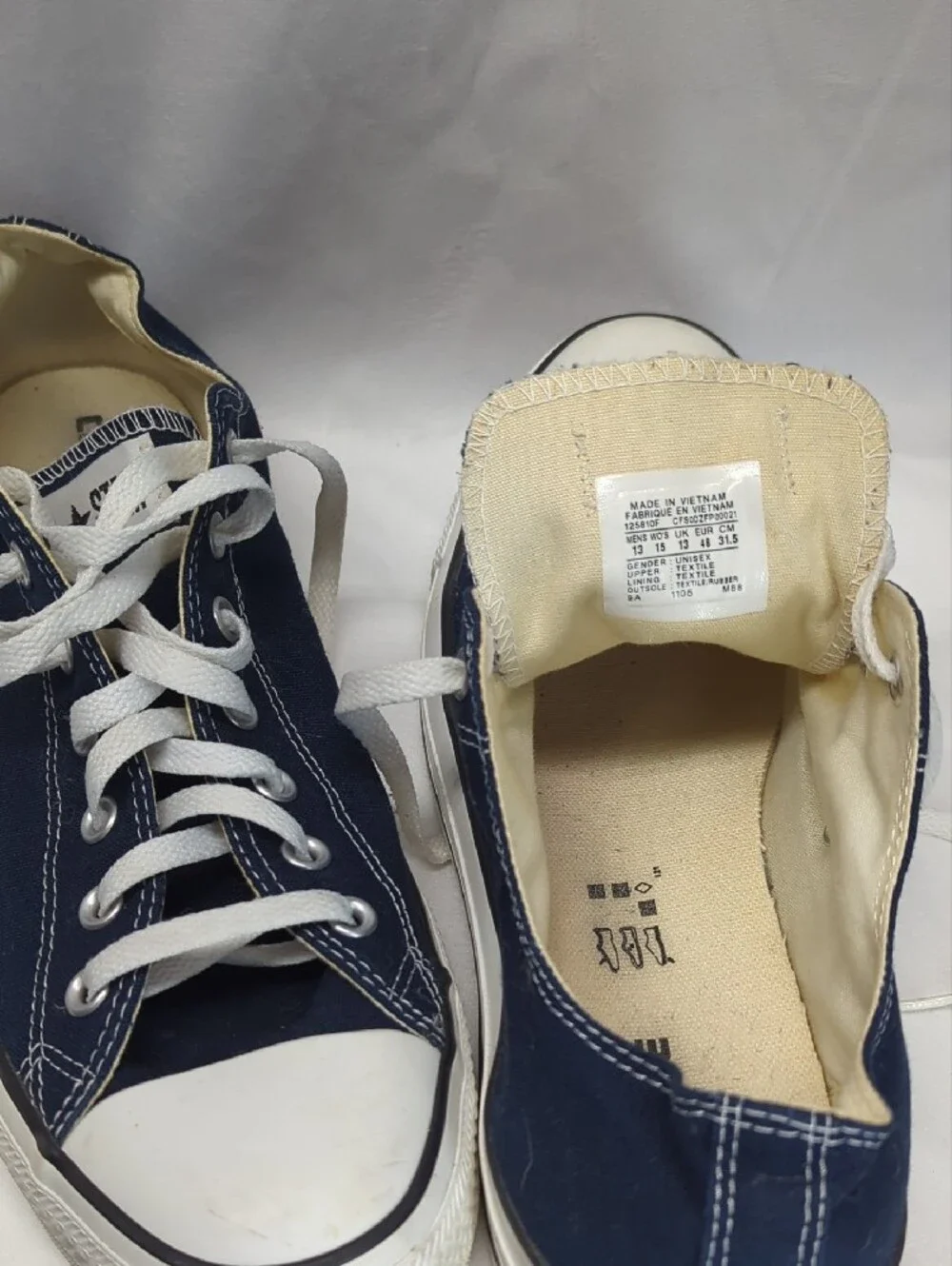Converse Navy and White Low-Top Canvas Sneakers - Picture 2 of 3